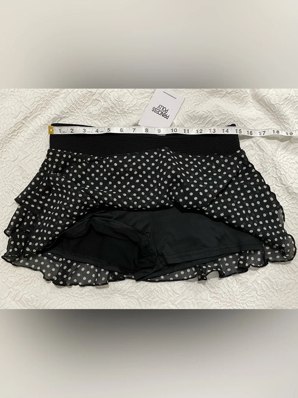 Princess Polly Ready To Party Frill Skort Black Polka Dot Size 8 - Picture 6 of 10